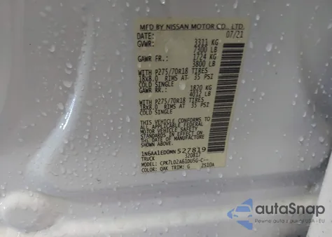 2021 Nissan Titan Pro-4X 4X4 z USA, uszkodzony, nr VIN 1N6AA1ED0MN527819